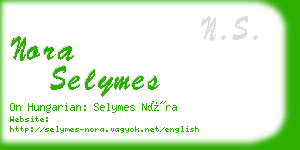 nora selymes business card